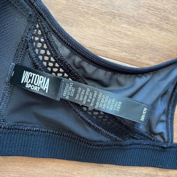 Victoria Sport Knockout Victoria's Secret Front Close Sports Bra 32D Black Print - Picture 5 of 11